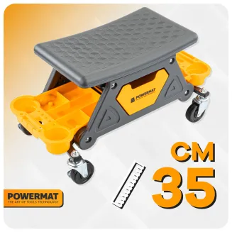 KRZESŁO WARSZTATOWE STOŁEK TABORET NA KÓŁKACH 3 SCHOWKI 200 KG SIEDZISKO PM-SWA-200T - 8
