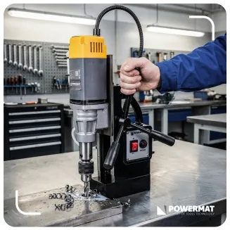 WIERTARKA MAGNETYCZNA 11500N DO METALU STALI 1500W SKOK 160MM WELDON 19MM PM-WM-1500M - 11