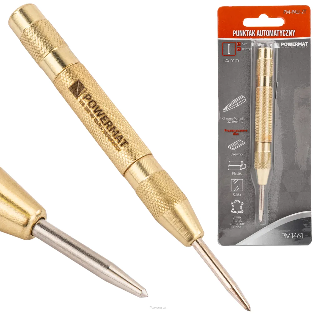 PUNKTAK AUTOMATYCZNY MOSIĘŻNY DO ZNAKOWANIA METALU DREWNA PCV PRECYZYJNY 125mm PM-PAU-2T