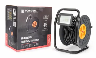 Przedłużacz Bębnowy 30m 3x2,5 Na Bębnie + Halogen PM-PB-30-3-2.5TH - 9