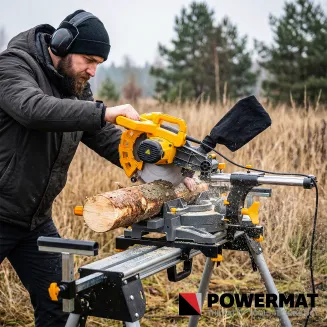 PIŁA UKOŚNA Z POSUWEM PILARKA UKOŚNICA DO DREWNA 255MM Z LASEREM 2400W LED PM-UK-2400M - 21