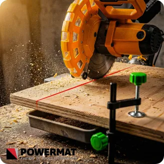 PIŁA UKOŚNA Z POSUWEM PILARKA UKOŚNICA DO DREWNA 255MM Z LASEREM 2400W LED PM-UK-2400M - 10