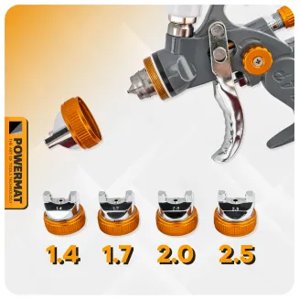 PISTOLET LAKIERNICZY DO MALOWANIA LAKIEROWANIA HVLP ZBIORNIK 600 ML ZESTAW PM-PDM-170TZ - 18