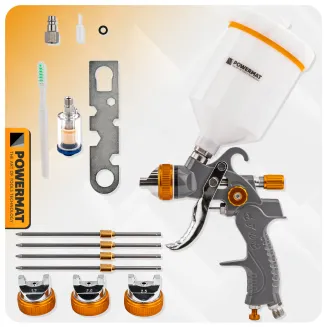PISTOLET LAKIERNICZY DO MALOWANIA LAKIEROWANIA HVLP ZBIORNIK 600 ML ZESTAW PM-PDM-170TZ - 19