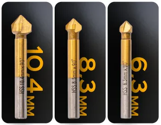 ZESTAW POGŁĘBIACZY STOŻKOWYCH HSS 6 SZT FAZOWNIK FREZ 6,3-20,5 MM  PM-ZPM-6T - 3