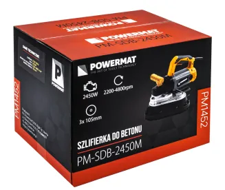 SZLIFIERKA POLERKA DO BETONU 2450W Z ODPYLANIEM REGULACJA OBROTÓW + TARCZE PM-SDB-2450M - 34