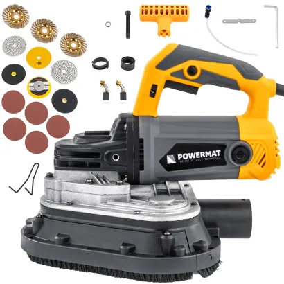 SZLIFIERKA POLERKA DO BETONU 2450W Z ODPYLANIEM REGULACJA OBROTÓW + TARCZE PM-SDB-2450M