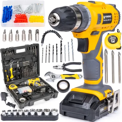 Wkrętarka wiertarka akumulatorowa zestaw 100el PM-aku-20