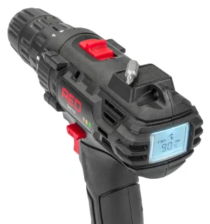 Wkrętarka AKUMULATOROWA Wiertarka LCD 2x Aku 20V Red Technic RTWA0033 - 3