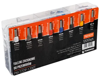 TULEJKI KOŃCÓWKI ZACISKOWE IZOLOWANE DO PRZEWODÓW 1200SZT TULEJKA 0.5-10mm2 PM-TZDP-1200T - 2