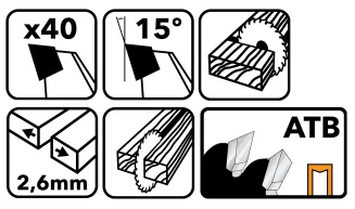 Tarcza widiowa do drewna 210x30 40z TDD-210x30x40Z - 2