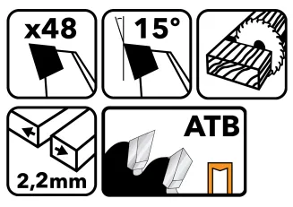 Tarcza widiowa do drewna 160x20 48z TDD-160x20x48Z - 3