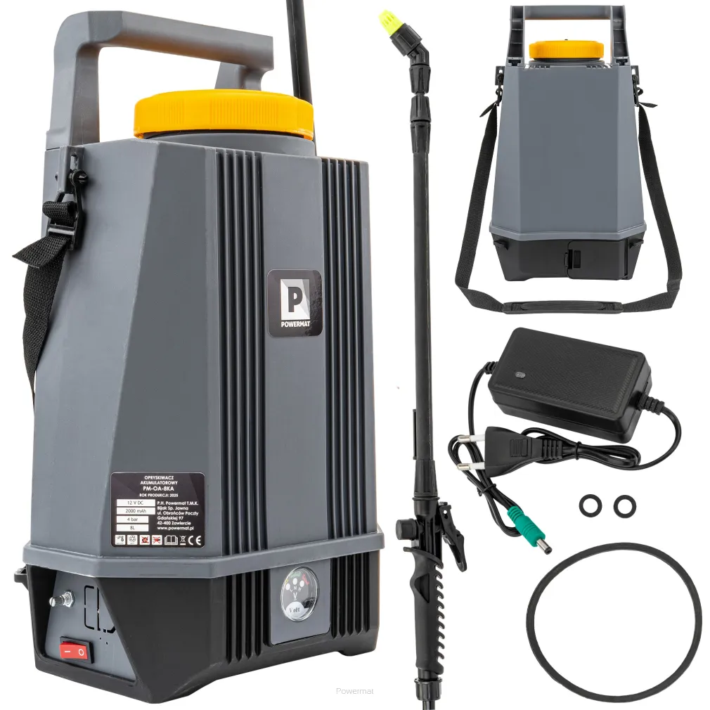 OPRYSKIWACZ AKUMULATOROWY CIŚNIENIOWY NA RAMIĘ OGRODOWY 2AH 8L PM-OA-8KA