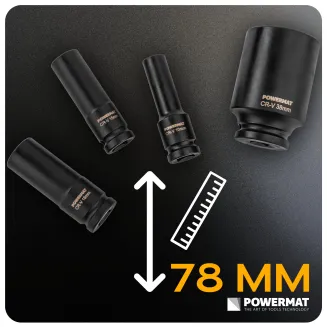 NASADKI UDAROWE HEX 1/2'' (ZESTAW 20el.) 10-38mm CRV WALIZKA PM-ZNU-1038T - 5