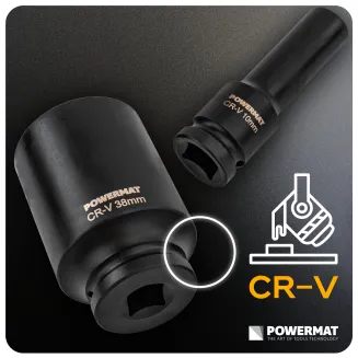 NASADKI UDAROWE HEX 1/2'' (ZESTAW 20el.) 10-38mm CRV WALIZKA PM-ZNU-1038T - 6