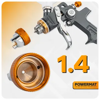 PISTOLET LAKIERNICZY DO MALOWANIA LAKIEROWANIA HVLP 1,4 MM ZBIORNIK 600 ML PM-PDM-170T - 15