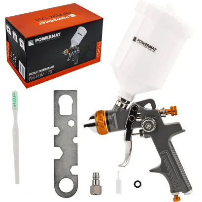 PISTOLET LAKIERNICZY DO MALOWANIA LAKIEROWANIA HVLP 1,4 MM ZBIORNIK 600 ML PM-PDM-170T
