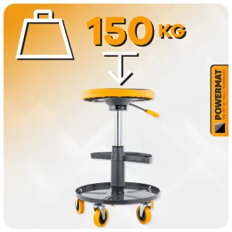 SIEDZISKO WARSZTATOWE TELESKOPOWE 400-520MM OBROTOWY TABORET STOŁEK KÓŁKA PM-SWA-150T - 8