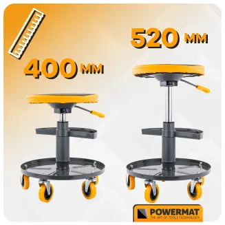 SIEDZISKO WARSZTATOWE TELESKOPOWE 400-520MM OBROTOWY TABORET STOŁEK KÓŁKA PM-SWA-150T - 9