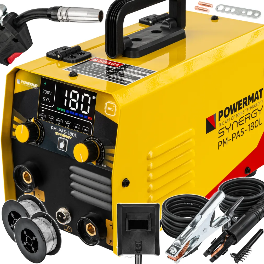 SPAWARKA INWERTOROWA MIGOMAT FCAW FLUX MMA TIG-LIFT 180A SYNERGIA PM-PAS-180L