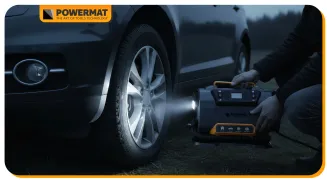 KOMPRESOR SAMOCHODOWY 12 V 230 V POMPKA 10 BAR DO OPON AUTA ROWERU MATERACY PM-KB-150T - 18