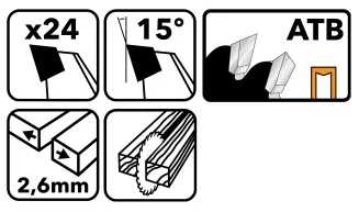 Tarcza widiowa do drewna 210x30 24z TDD-210x30x24Z - 3