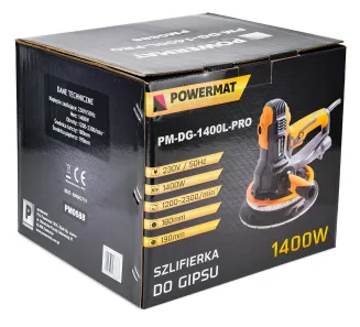 Szlifierka do gipsu PM-DG-1400L-PRO 1400W + LED + WOREK - 9