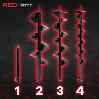 WIERTNICA GLEBOWA ŚWIDER SPALINOWA MARKI RED TECHNIC + 3 WIERTŁA PRZEDŁUŻKA RTSWG0106 - 8
