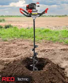 WIERTNICA GLEBOWA ŚWIDER SPALINOWA MARKI RED TECHNIC + 3 WIERTŁA PRZEDŁUŻKA RTSWG0106 - 10