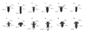 SPINKI KOŁKI KLIPSY SAMOCHODOWE DO TAPICERKI AUTA 245 EL - ŚCIĄGACZE WYJMAK RTKST0098