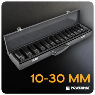 ZESTAW NASADEK UDAROWYCH 10-30MM HEX 15SZT 1/2