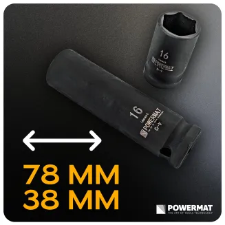 NASADKI UDAROWE HEX 1/2 CR-V (ZESTAW 20el.) 10-19mm 1/2 PM-ZNU-1019T - 2