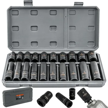 NASADKI UDAROWE HEX 1/2 CR-V (ZESTAW 20el.) 10-19mm 1/2 PM-ZNU-1019T