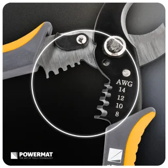 SZCZYPCE DO CIĘCIA I ŚCIĄGANIA IZOLACJI Z PRZEWODÓW 170 MM 8-14 AWG 8,4MM2 PM-STN-1T - 14