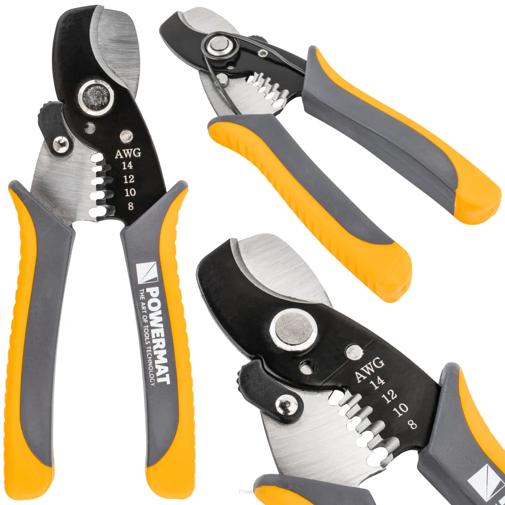 SZCZYPCE DO CIĘCIA I ŚCIĄGANIA IZOLACJI Z PRZEWODÓW 170 MM 8-14 AWG 8,4MM2 PM-STN-1T