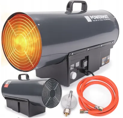 NAGRZEWNICA GAZOWA Z TERMOSTATEM DMUCHAWA GRZEJNIK + WĄŻ REDUKTOR 65kW 230V PM-NAG-65GLN