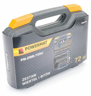 Zestaw bitów, nasadek, ściernic, wierteł do betonu, drewna i metalu 72 elementy PM-ZWB-72SU - 6