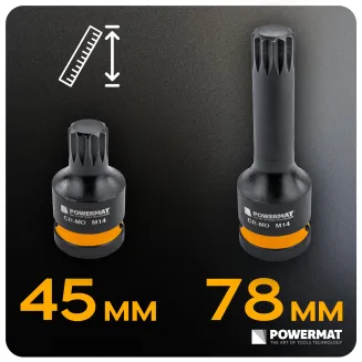 NASADKI UDAROWE SPLINE 1/2 CRMO 6SZT M14 M16 M18 DO ŚRUB 45MM 78MM WALIZKA PM-ZNU-1418T - 7
