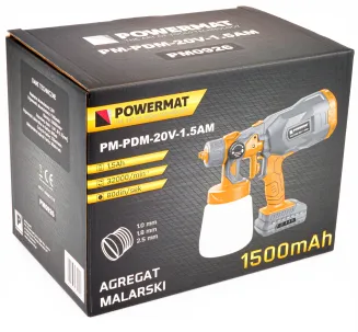 Akumulatorowy agregat / pistolet do malowania PM-PDM-20V-1.5AM - 11