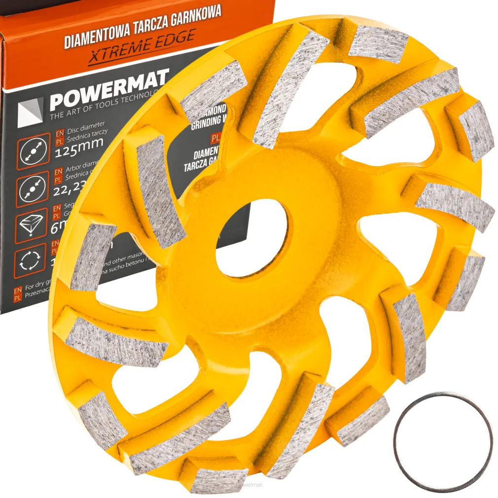 TARCZA GARNKOWA DIAMENTOWA DO SZLIFOWANIA BETONU KAMIENIA SEGMENTOWA 125MM PM-DTG-1251T