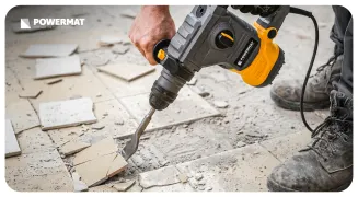 DŁUTO SDS+ PŁASKIE ODGIĘTE 75X165MM DO BETONU KAMIENIA CERAMIKI SZEROKIE 17x165x75mm PM-DL-15T - 8