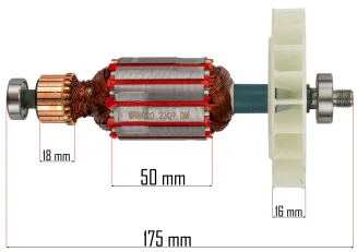 WIRNIK DO SILNIKA GLEBOGRYZARKI ELEKTRYCZNEJ ROTOR STOJANA 2x ŁOŻYSKO 175mm PM-GGE-1900M-WI - 8