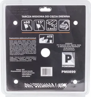 Tarcza widiowa do drewna 255x30 60z TDD-255x30x60Z - 4