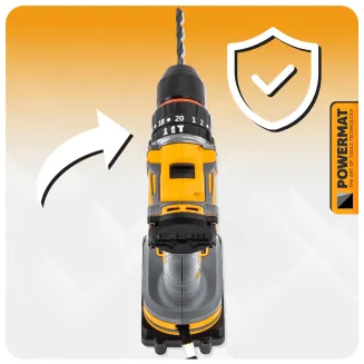 WIERTARKO WKRĘTARKA AKUMULATOROWA BEZSZCZOTKOWA UDAROWA 21V LED 2xAKU BITY PM-WA-21V-2M - 7