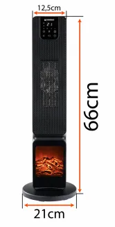 Grzejnik ELEKTRYCZNY Kolumnowy Kominek PM-GKL-3500DLK - 10