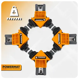 ŚCISKI STOLARSKIE NAROŻNIKOWE 90° KĄTOWE MONTAŻOWE UCHWYTY ZESTAW 4 SZTUKI PM-SNK-522T - 10