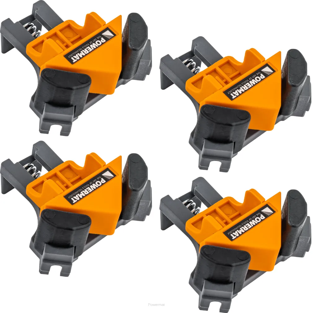 ŚCISKI STOLARSKIE NAROŻNIKOWE 90° KĄTOWE MONTAŻOWE UCHWYTY ZESTAW 4 SZTUKI PM-SNK-522T