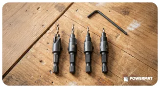 WIERTŁA DO DREWNA Z POGŁĘBIACZEM GZYMKĄ FAZOWNIK DO DREWNA (ZESTAW 5el.) 6-16mm PM-ZWZP-4TN - 2