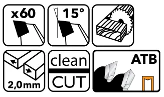 Tarcza widiowa do drewna 125x22.2 60z TDD-125x22.2x60Z - 3