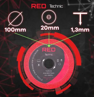 TARCZA DIAMENTOWA DO CIĘCIA GRESU MARMURU GRANITU GLAZURY 100 x 1,3 x 20 MM RTPDG0009-TA13 - 2